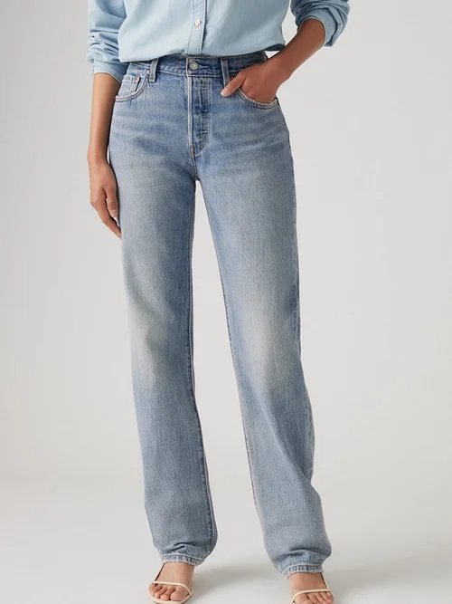Levi's Blugi drepti cu talie medie din amestec de lyocell 501