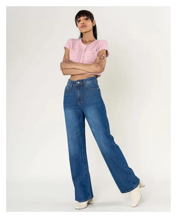 Nina Carter T001 wide leg cu tencel